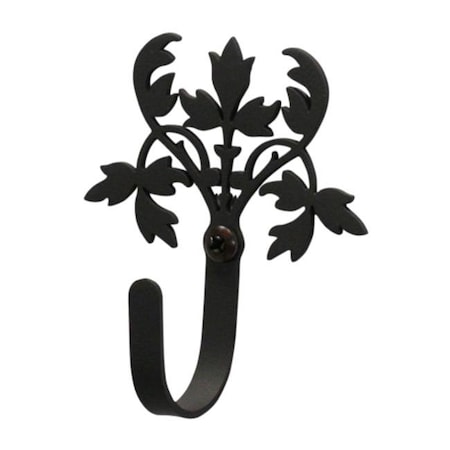 Village Wrought Iron Village Wrought Iron WH-173-XS Floral Wall Hook Extra Small - Black WH-173-XS